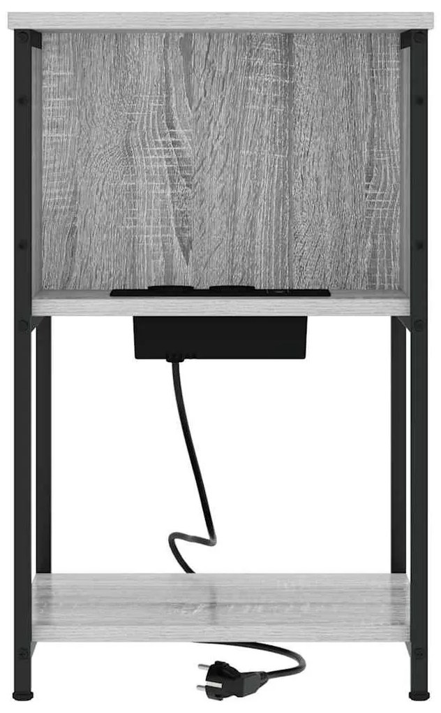 Éjjeliszekrény 2 pcs Szürke sonoma 38 x 31 x 61 cm Faanyag