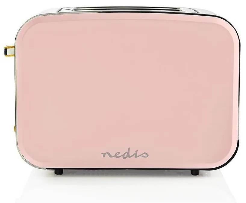 Nedis Nedis KABT510EPK − Kenyérpirító két nyílással 900W/230V rózsaszín NE0110