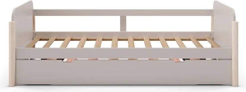 Krémszínű borovi fenyő gyerekágy kihúzható pótággyal 90x190 cm Enola – Marckeric