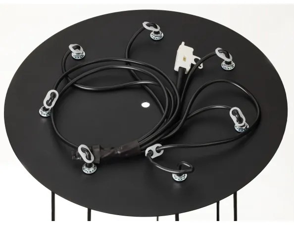 Jupiter 2015 - Csillár zsinóron ALAS 7xGU10/10W/230V fekete/arany