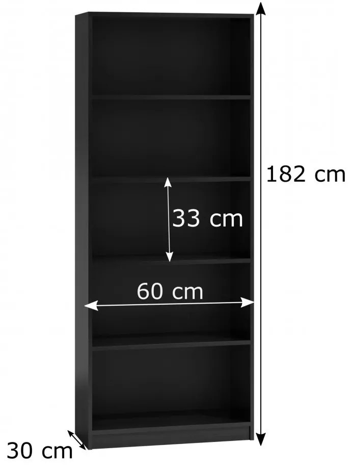 R60 polcos szekrény, fekete