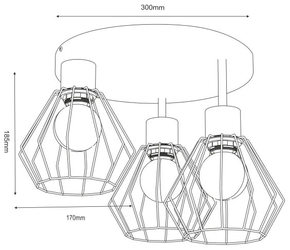 Mennyezeti lámpa PARKLA 3xE27/15W/230V bézs