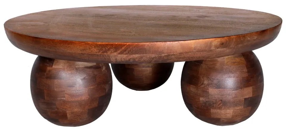 Barna mangófa kerek dohányzóasztal ø 100 cm Ailen – MOME