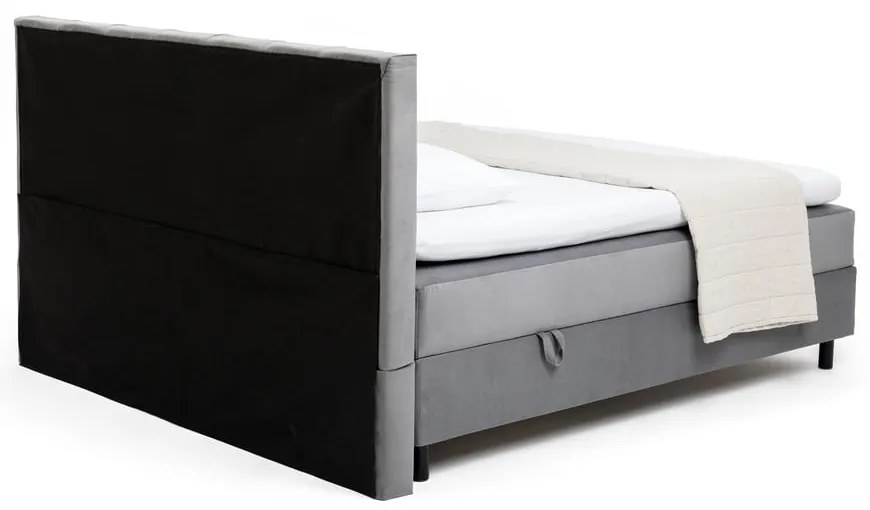 Szürke ágyneműtartós boxspring ágy 180x200 cm Elva Bold Line – Bonami Selection
