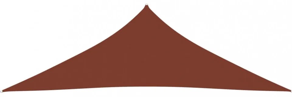 terrakotta háromszög alakú oxford-szövet napvitorla 5 x 5 x 6 m