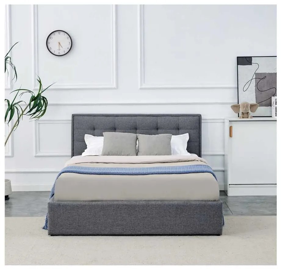 Padva ágy 140 x 200 cm, szürke