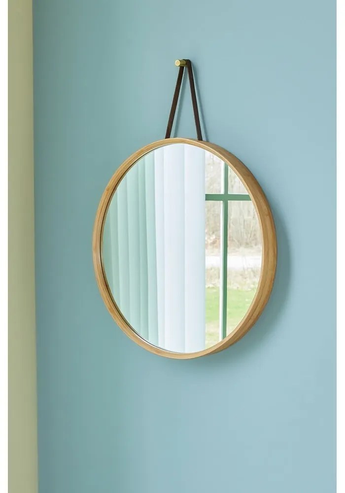 Fali tükör bambusz kerettel ø 60 cm Mood – Hübsch