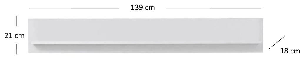 Polc 140 cm Brendon (fehér). 1052781
