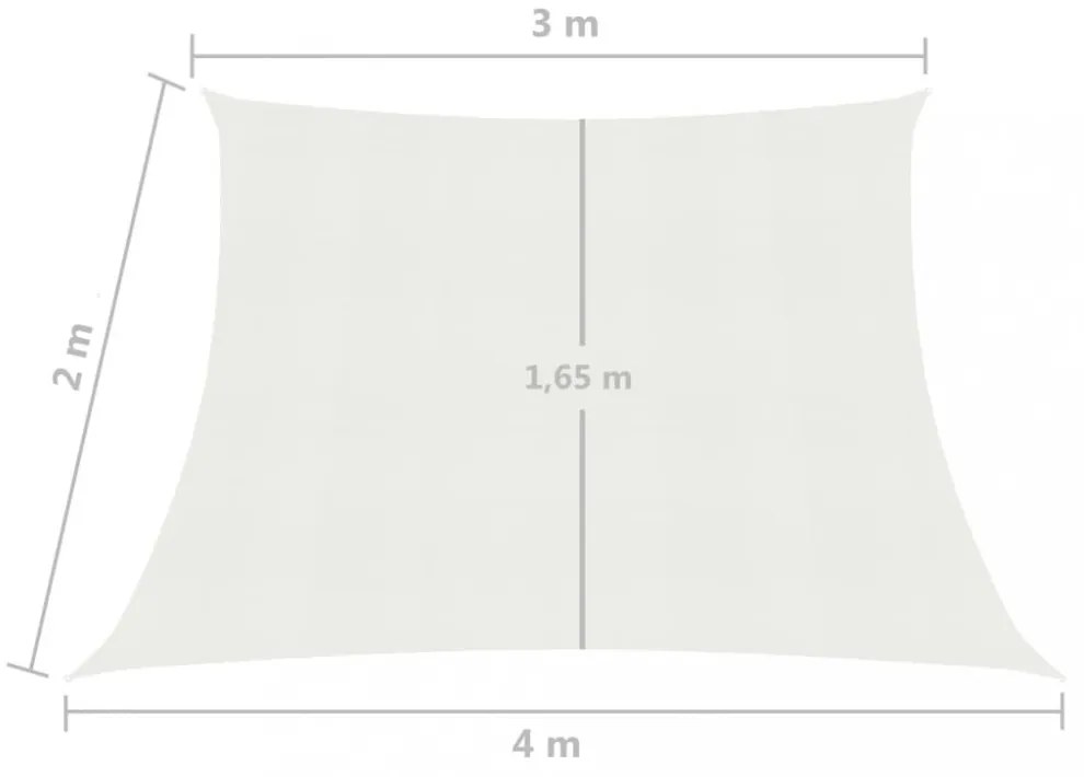 fehér HDPE napvitorla 160 g/m² 3/4 x 2