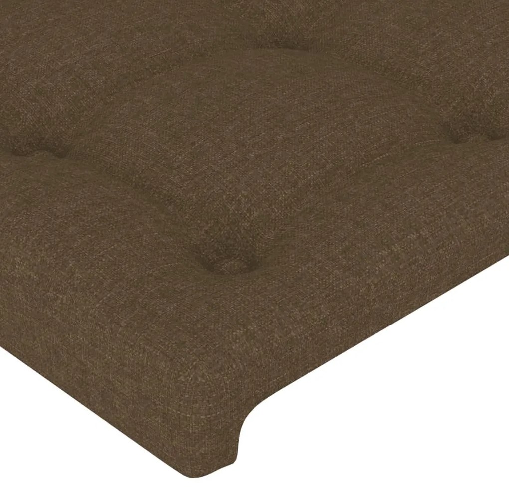 sötétbarna szövet LED-es fejtámla 163x16x118/128 cm