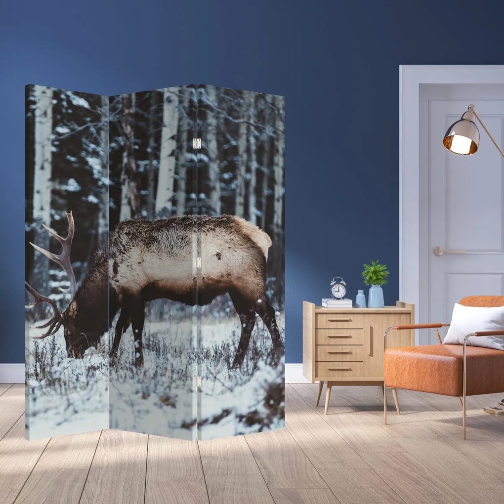 Paraván - Szarvas télen (126x170 cm)
