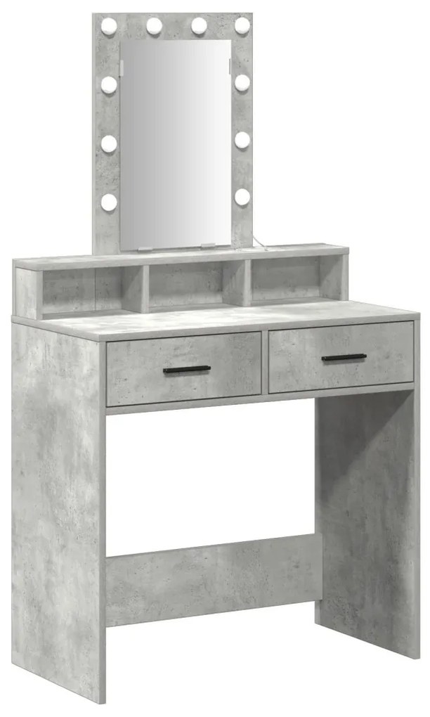 LED világításos sminktükör - Beton szürke 79x41x140 cm