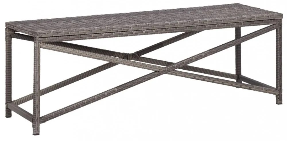 szürke polyrattan kerti pad 120 cm