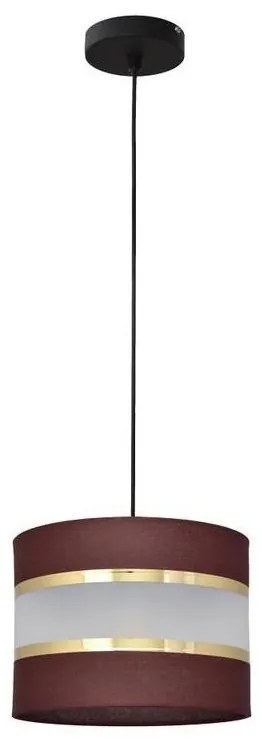 Csillár zsinóron HELEN 1xE27/15W/230V á. 20 cm barna/fekete/arany