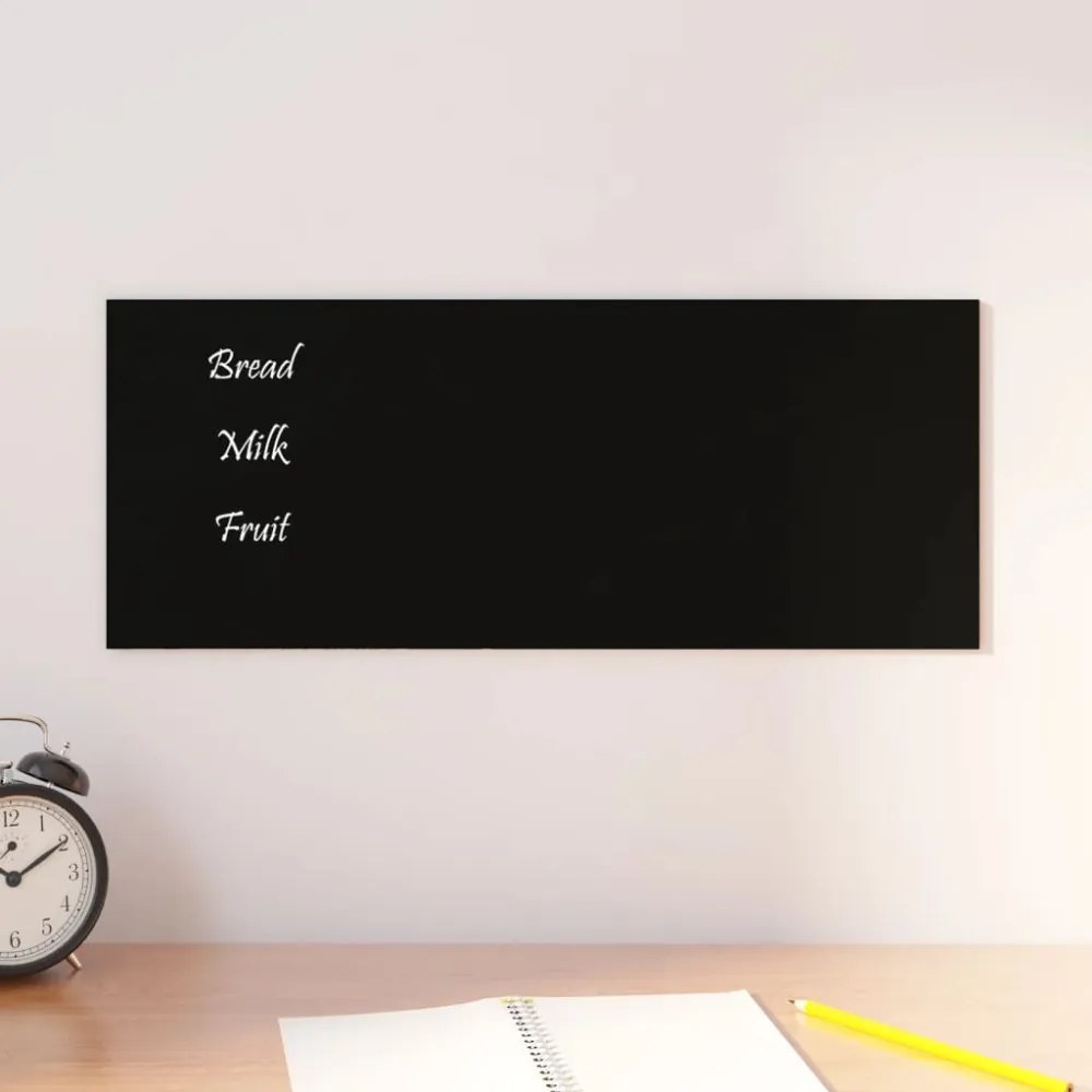 vidaXL fekete falra szerelhető edzett üveg mágnestábla 50 x 20 cm