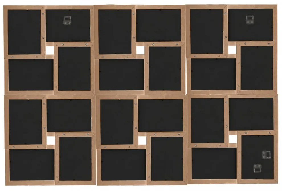 világosbarna MDF kollázs képkeret 24 db 10 x 15 cm-es képhez