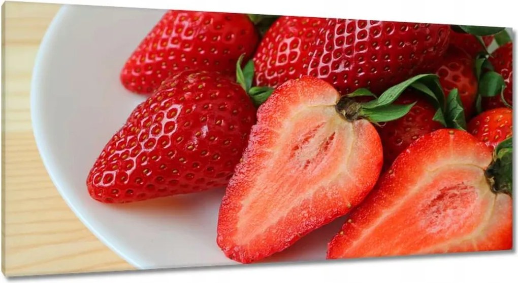 Vászonkép 115x55 Friss eper Kert