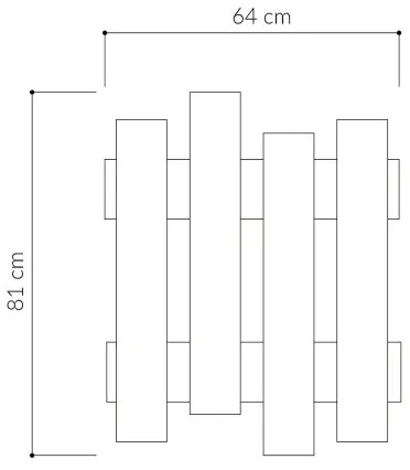 Fali akasztó WAVE 81x64 cm fehér