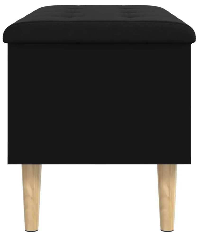 fekete szerelt fa tárolópad 82x42x46 cm