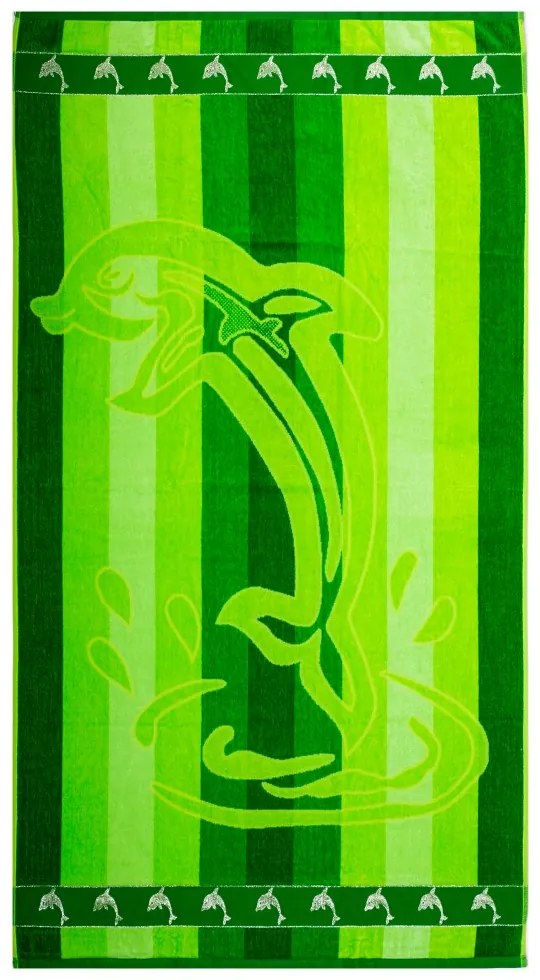 Delfin zöld strandtörölköző
