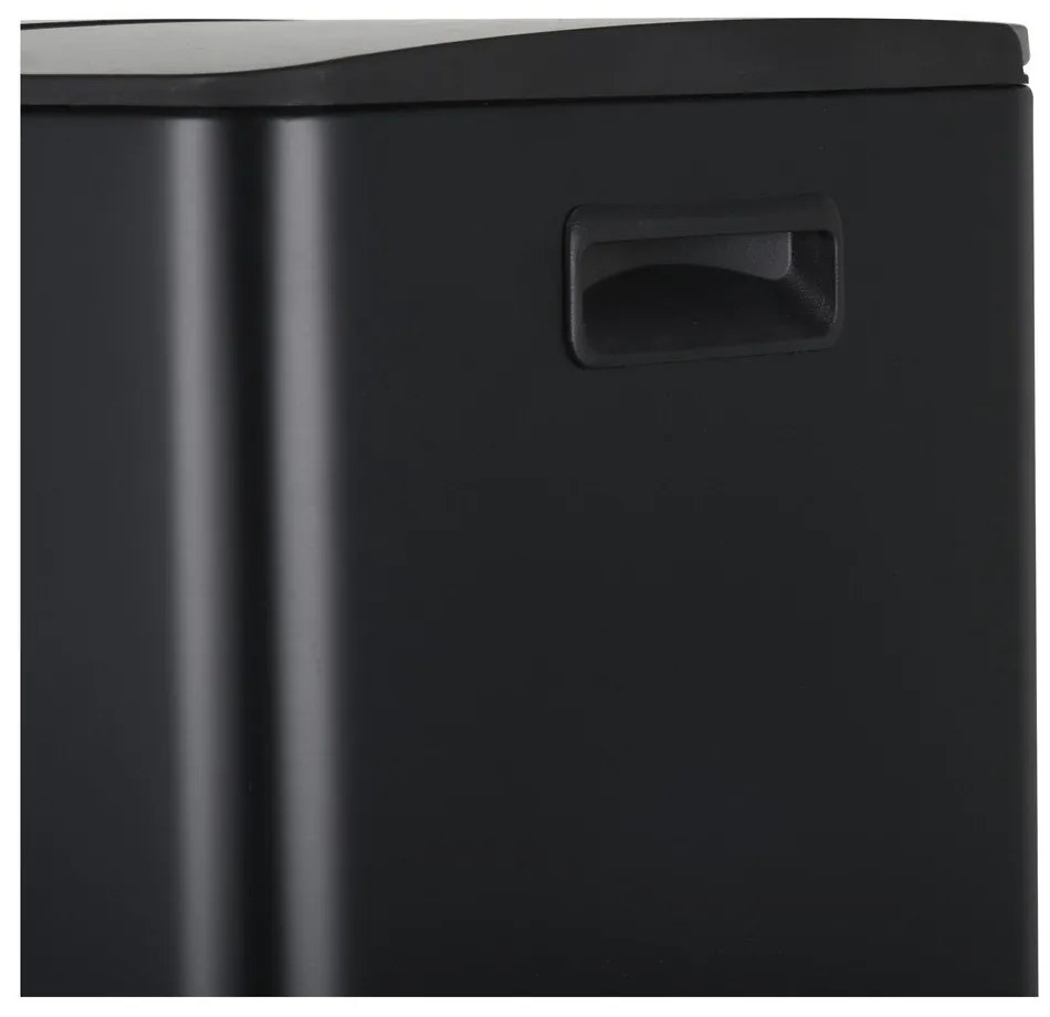 Matt fekete acél szelektív pedálos szemetes 2x30 l Aliya – Spirella