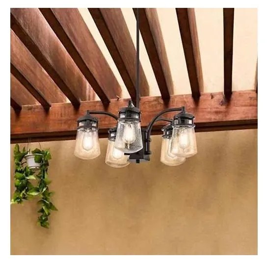 Kichler KL-LYNDON-5P-AZ - Kültéri csillár rúdon LYNDON 5xE27/60W/230V IP44