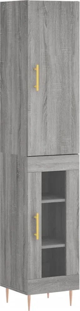 vidaXL szürke sonoma szerelt fa magasszekrény 34,5 x 34 x 180 cm