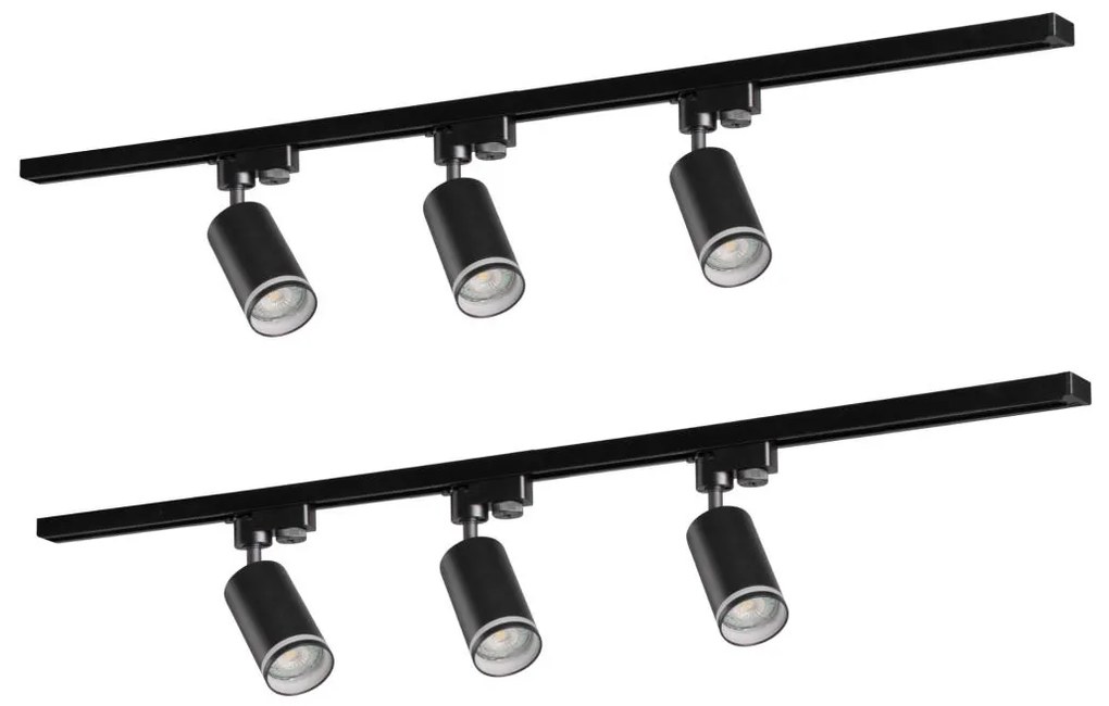 Spotlámpa sínrendszerhez PÁRIZS 6xGU10/10W/230V +2x1 m sín rendszer