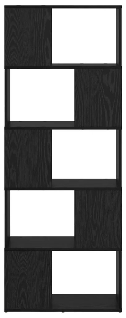 könyvespolc Fekete tölgy Szerelt fa 60 x 24 x 155 cm