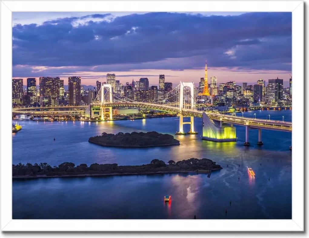 Poszterek keretben 40x30 Szivárványhíd Tokióban