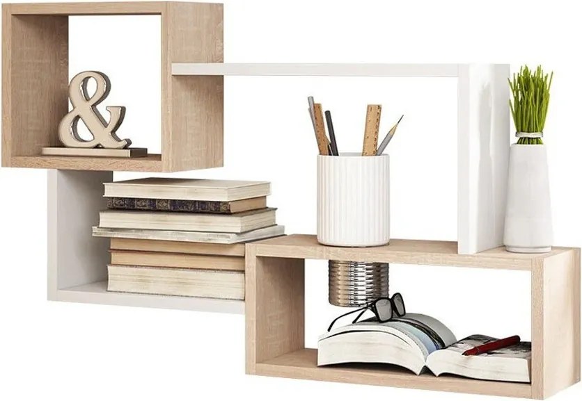 Fali polc 87x18x54cm fekete FUR1961-3