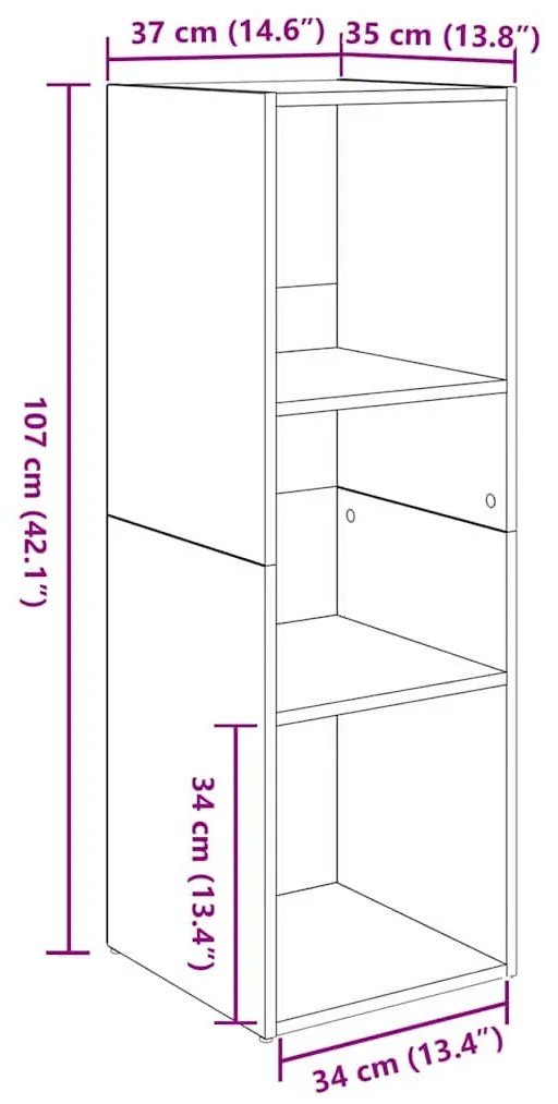 TV szekrény 3 pcs Régi fa 37 x 35 x 107.5 cm Műanyag Fa