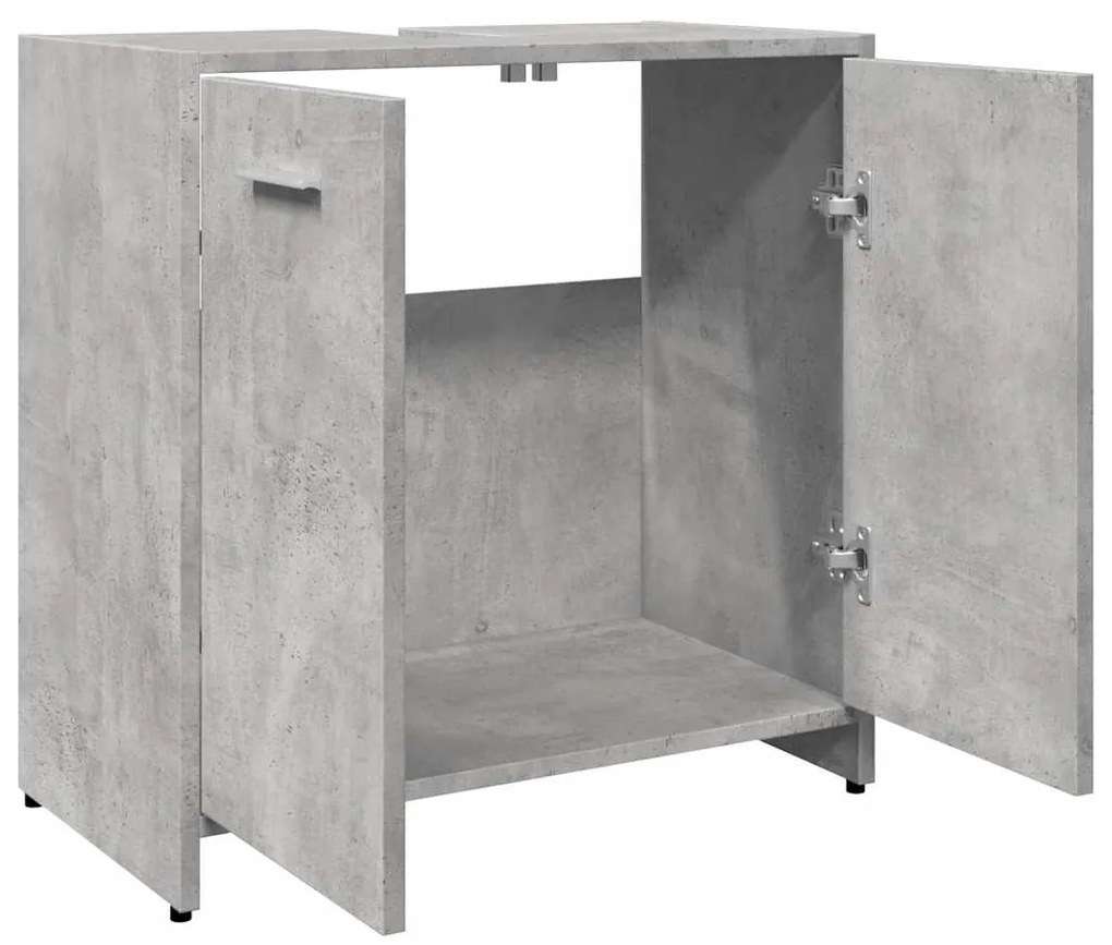 Fürdőszoba mosdószekrény beton szürke 60x33x60 cm Gépelt fa