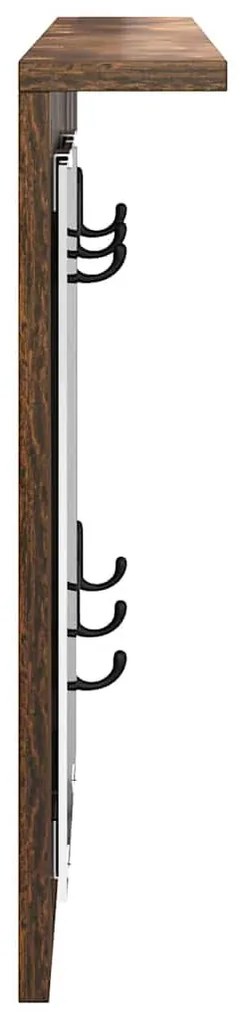 Fali Kabáthorog polcokkal Füstölt tölgy 85 x 10 x 45 cm Faanyag