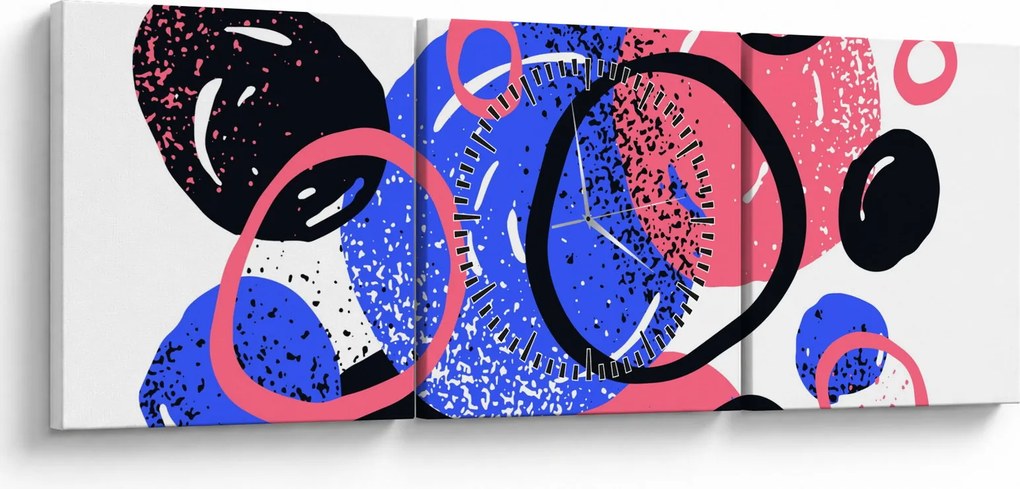 Kép - Motívum élénk színű körökkel (órával) (90x30 cm)