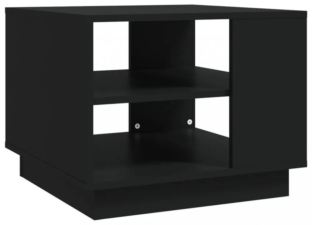 fekete szerelt fa dohányzóasztal 55 x 55 x 43 cm