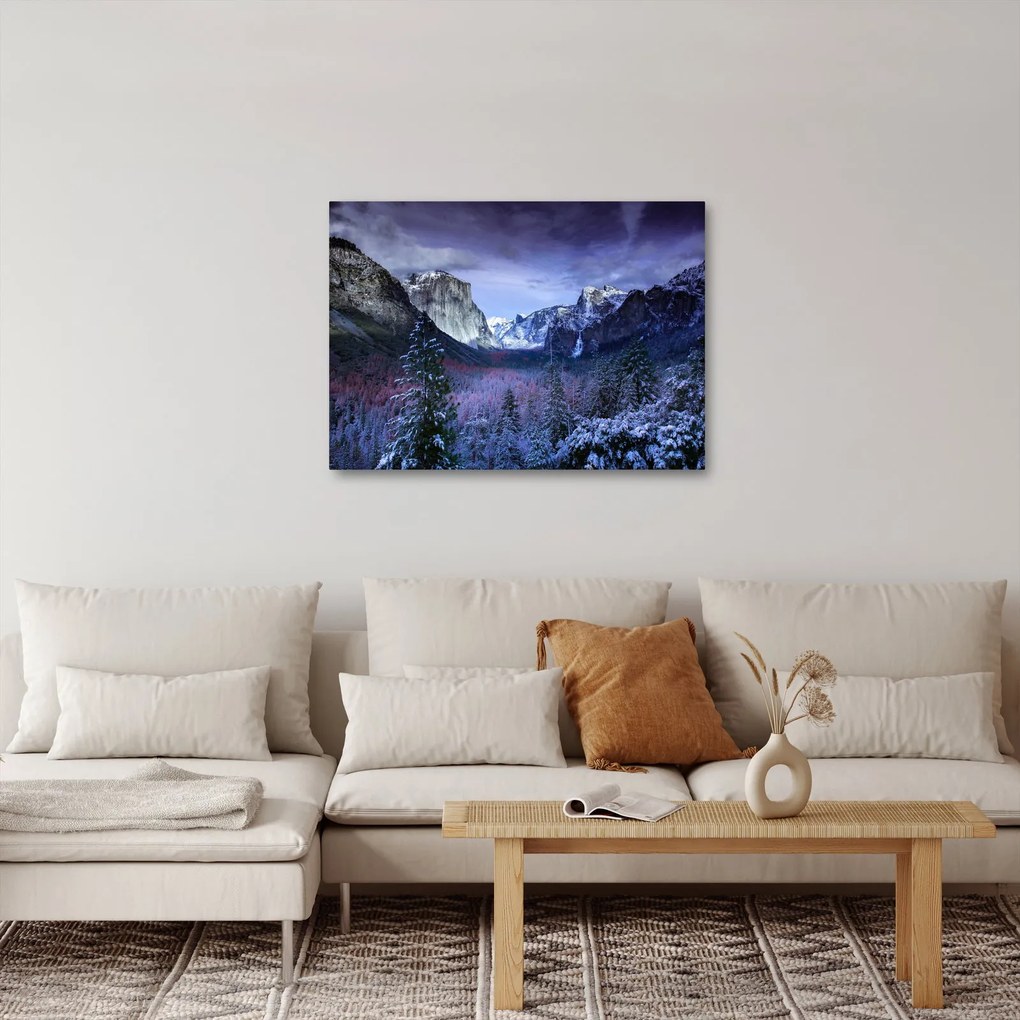 Téli hegyi tájkép (70x50 cm)