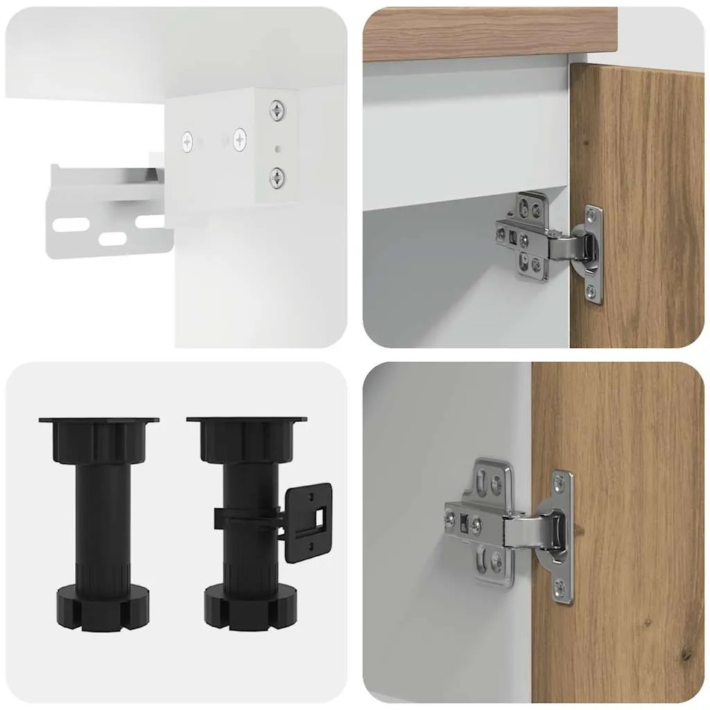 Lyon 4 darabos konyhaszekrény készlet Kézműves tölgy műszaki fa