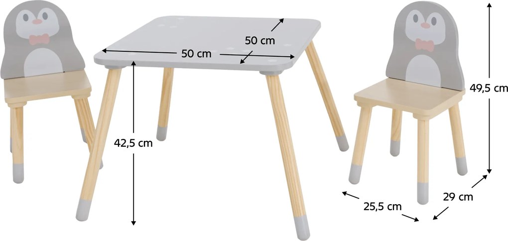 Gyerek szett 1+2, pingvin motívummal, SAVER TYP 2