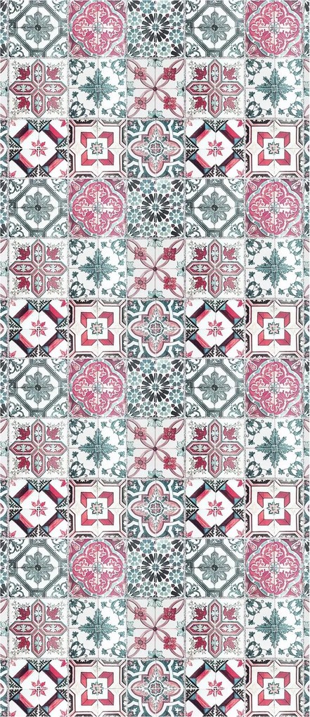 Flizelin fotótapéta Geometrikus növényi csempe dísz 91x211 +ragasztó