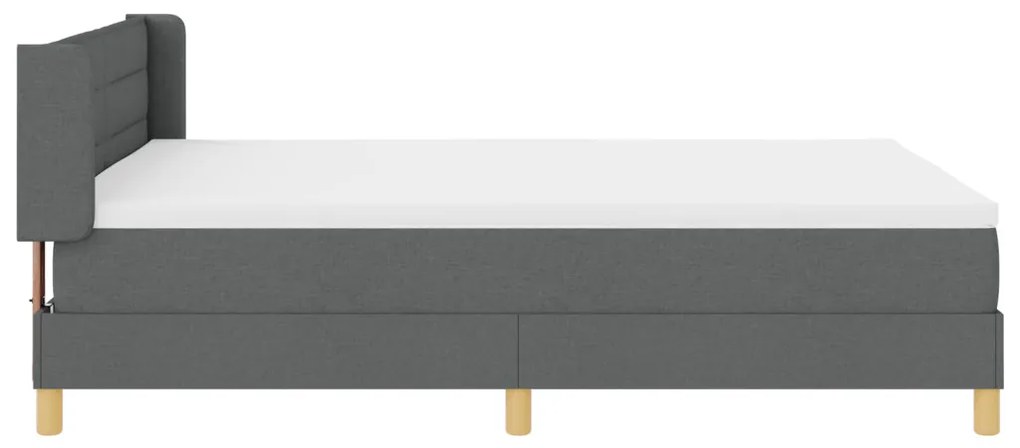 Boxspring ágy matrac nélkül, sötétszürke – 140 x 190 cm, textil
