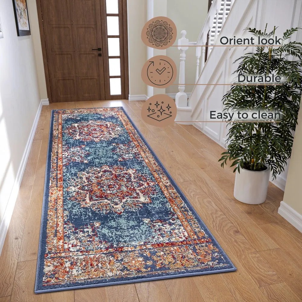 Sötétkék futószőnyeg 80x240 cm Orient Maderno – Hanse Home