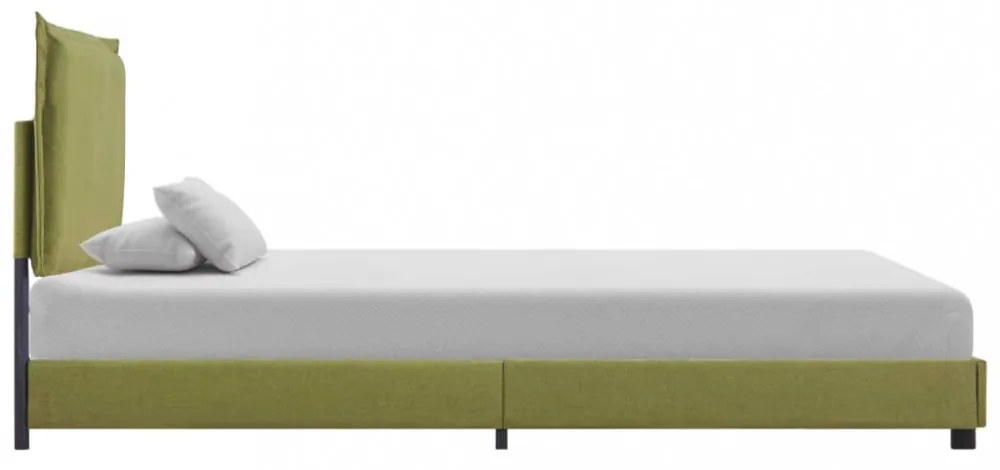zöld szövetkárpitozású ágykeret 90 x 200 cm