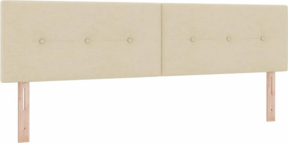 vidaXL Magasságállítható ágyfej fejtámlával Krém 180 cm szövet