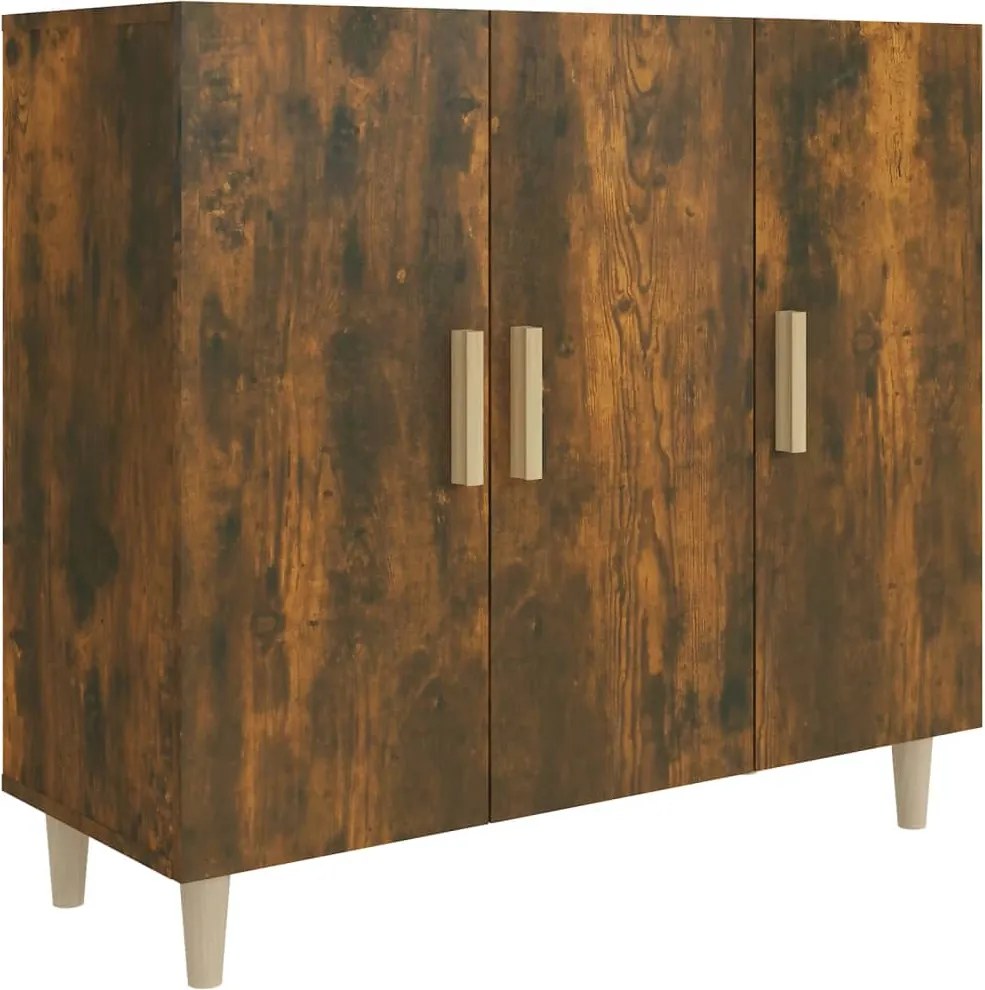 vidaXL füstös tölgy színű szerelt fa tálalószekrény 90 x 34 x 80 cm