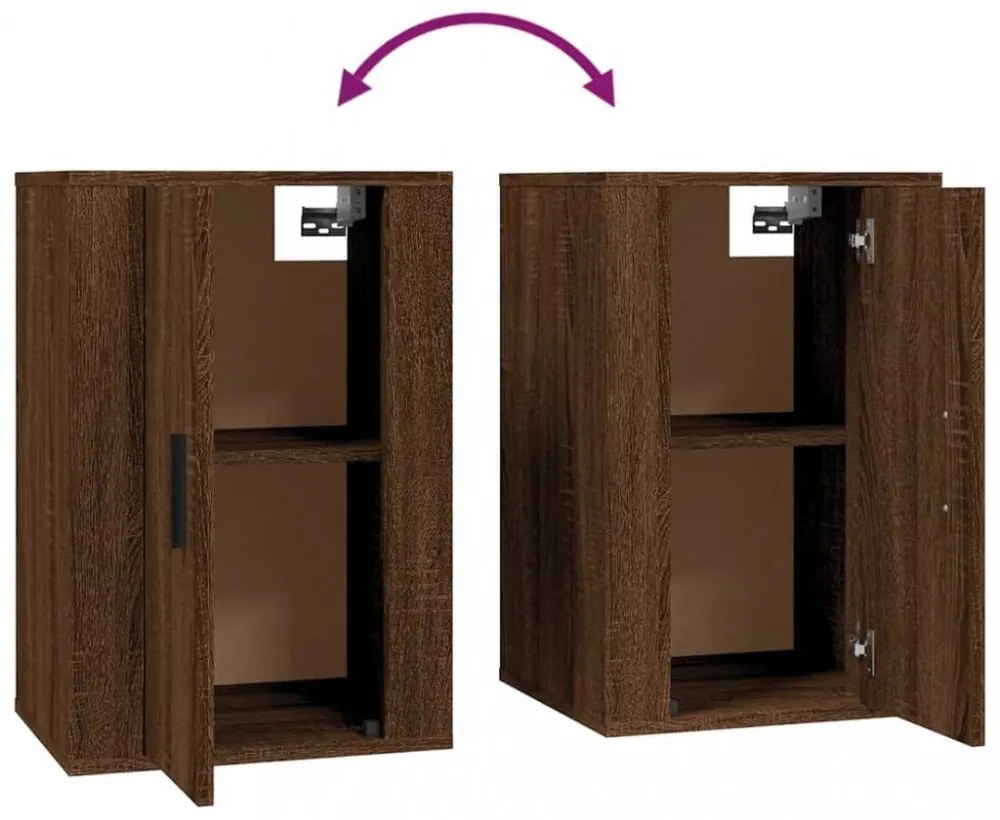 vidaXL 3 részes barna tölgy színű szerelt fa TV-szekrényszett