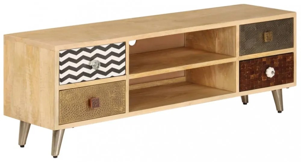 tömör mangófa TV-szekrény 120 x 30 x 40 cm