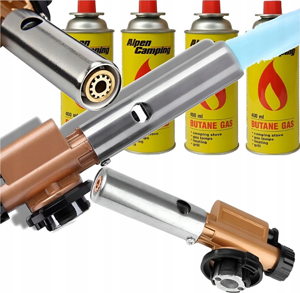 Gázégő Öntöttvas Kartus 4x Gáz Forrasztópáka Szivargyújtó Lutlampa Hőlégfúvó