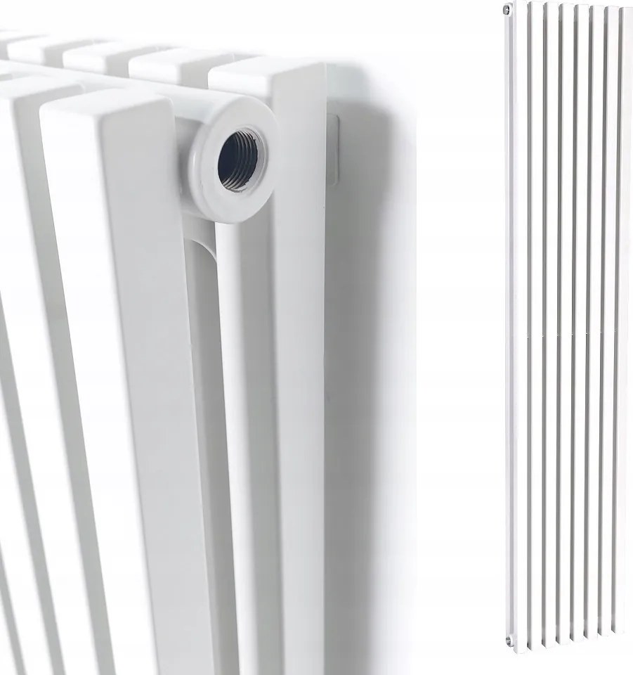Dekorációs radiátor függőleges panel Sqd 1800x360 fehér közép aljzat