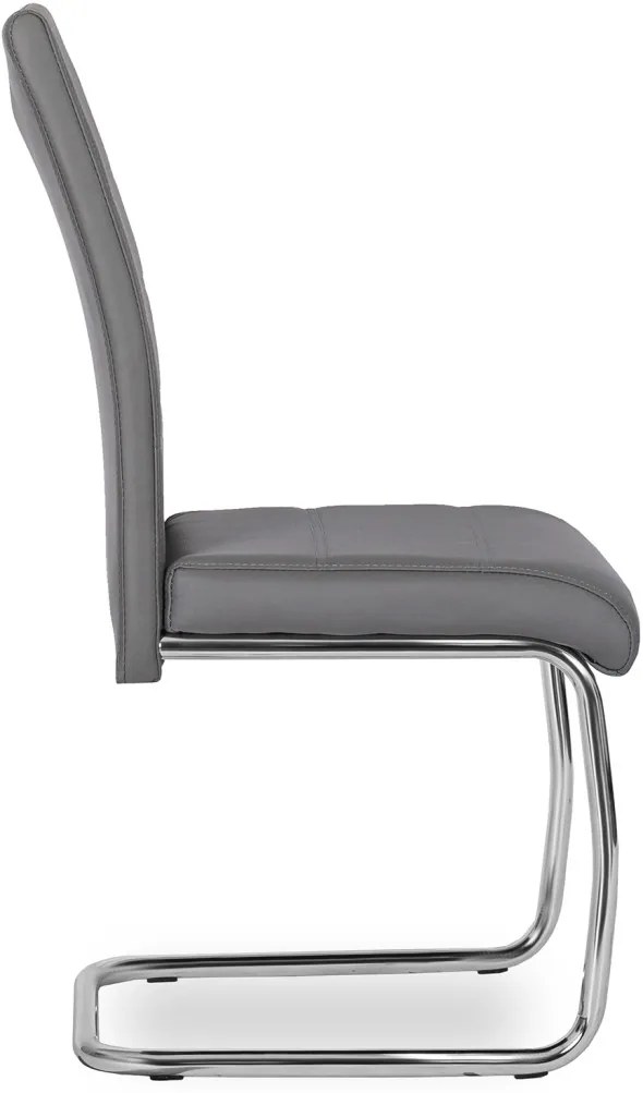 Szánkótalpas Étkezőszék Szürke Eco-bőr Kárpittal. EDER